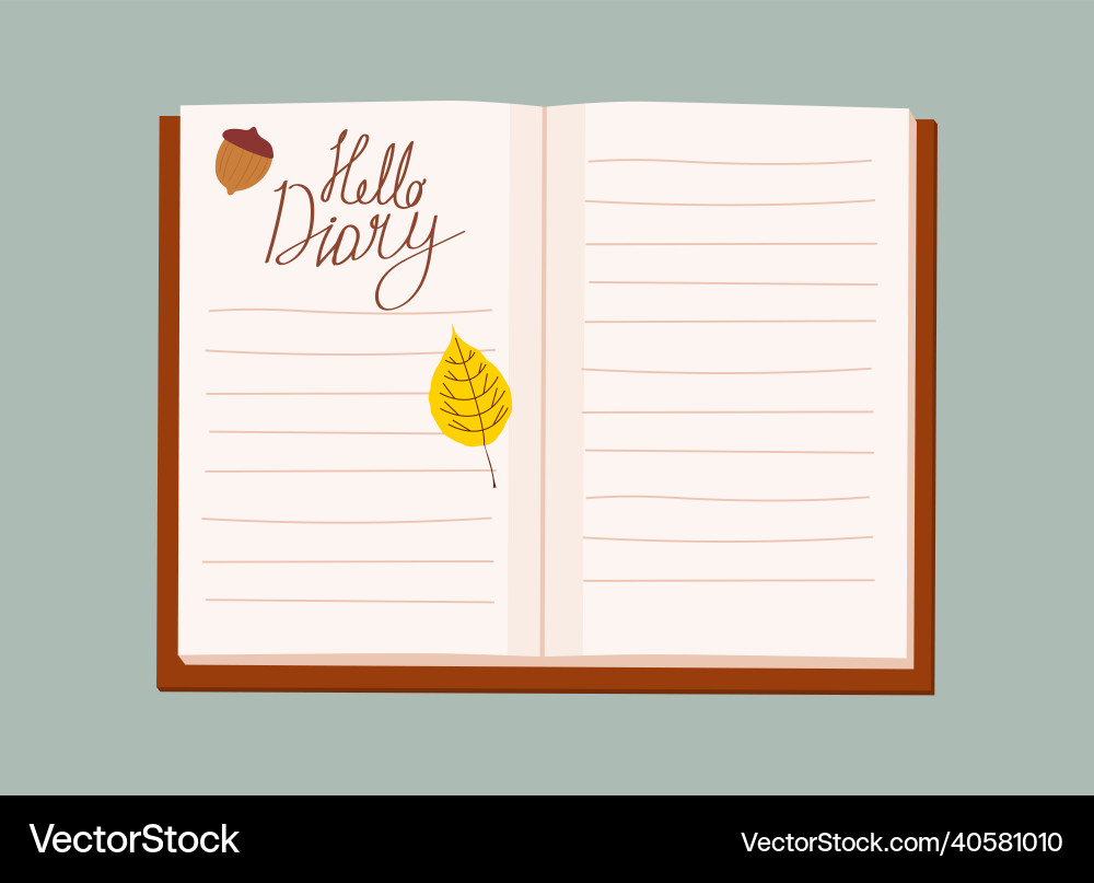Open daily diary notepad list schedule goals Open daily diary notepad list schedule goals vector image