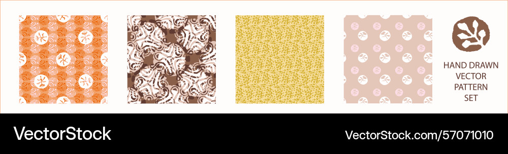 Polka dot blockprint seamless pattern set Polka dot blockprint seamless pattern set vector image