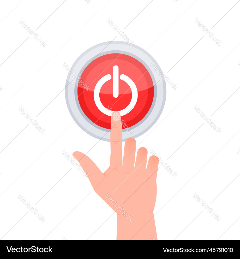 Power button turn on off start and stop Power button turn on off start and stop Vector Image