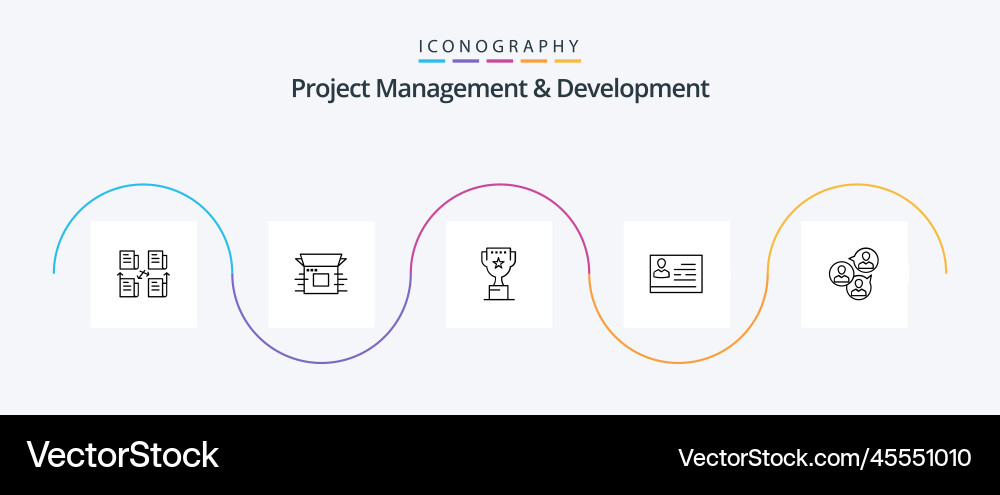 Project management and development line 5 icon Vector Image