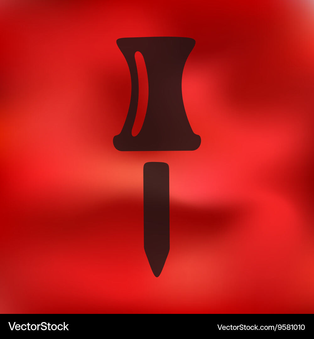 Push pin icon on blurred background vector image