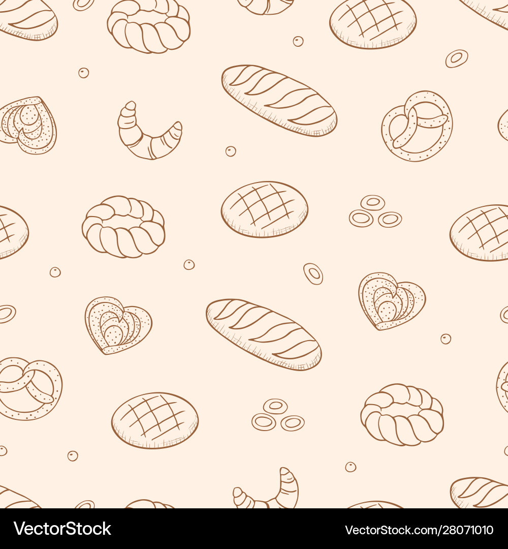 Seamless pattern with different kinds bread-08 Seamless pattern with different kinds bread-08 Vector Image