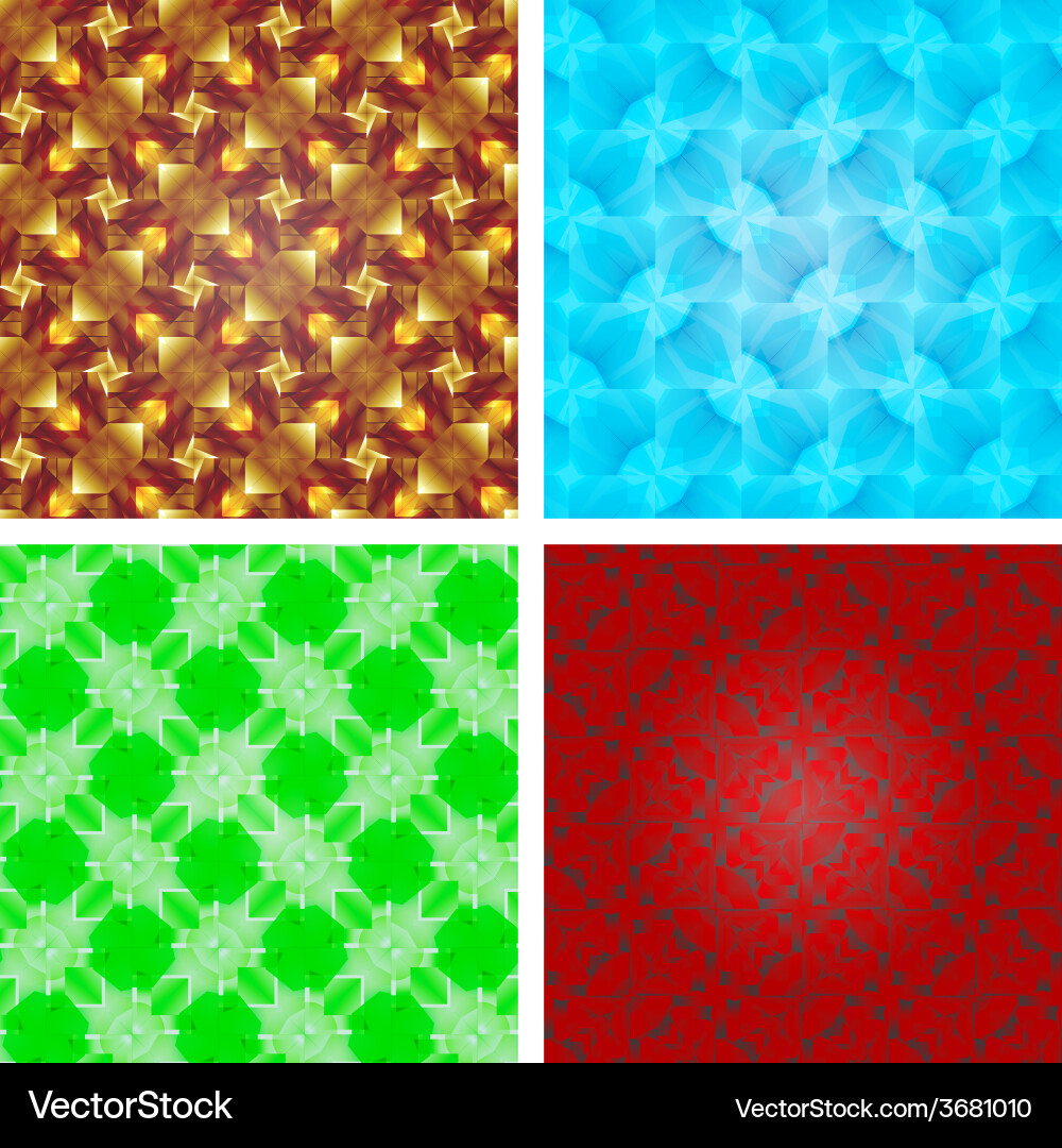Set of crystal seamless pattern abstract texture vector image