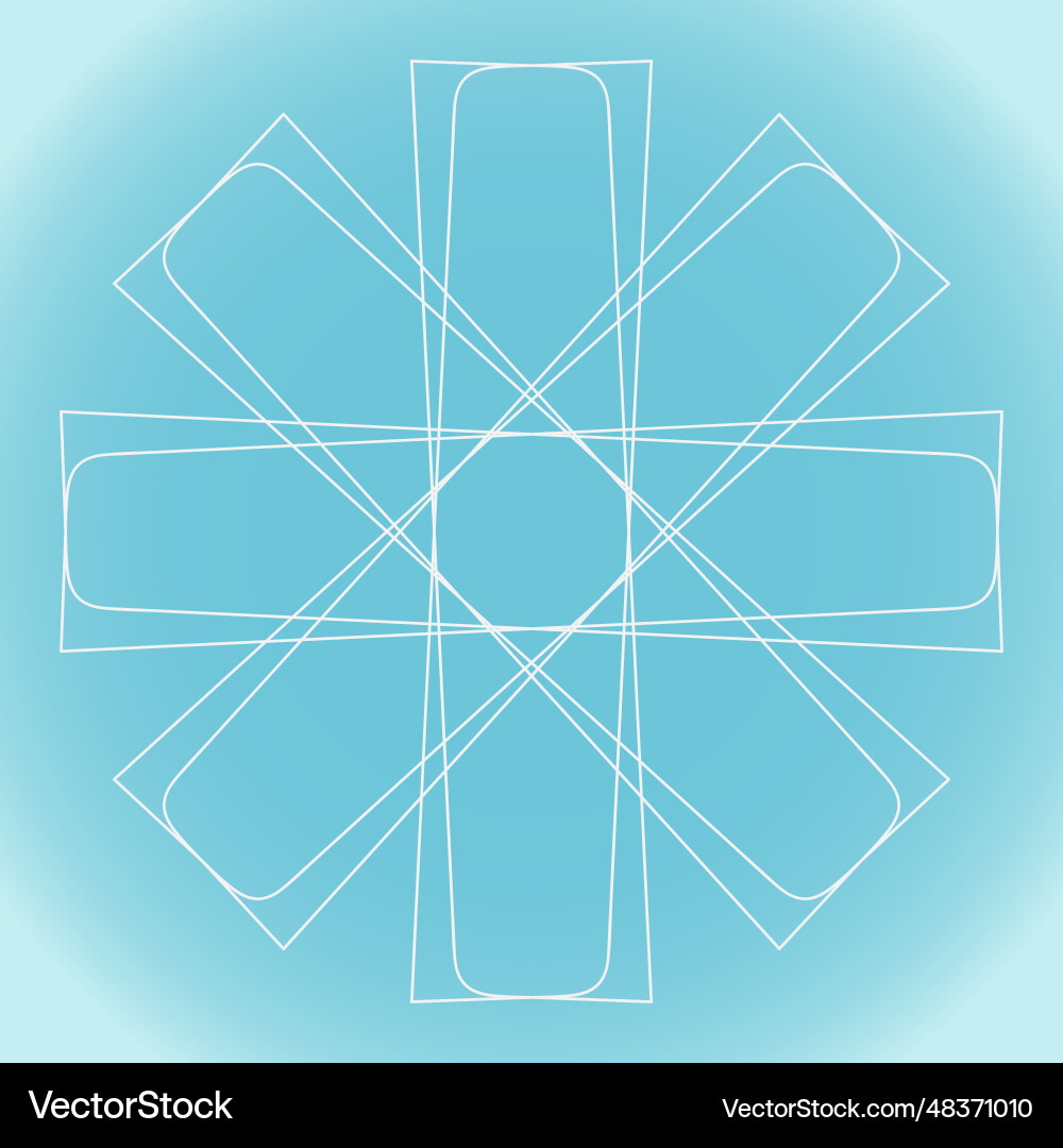 Snowflake with an ornate rectangular shape Snowflake with an ornate rectangular shape Vector Image