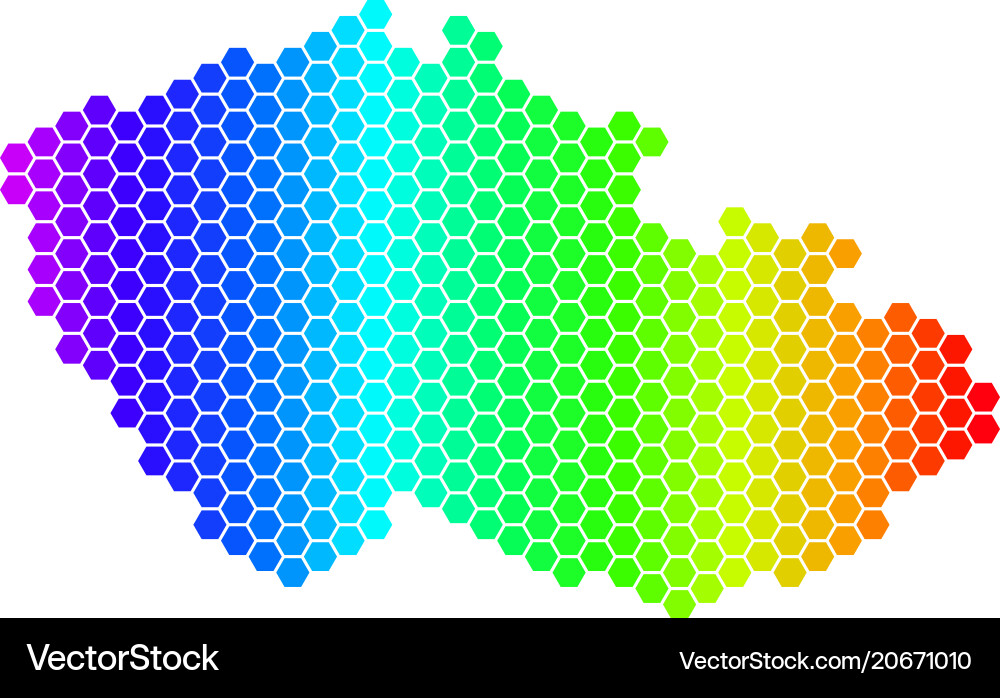 Spectrum hexagon czech map Vector Image