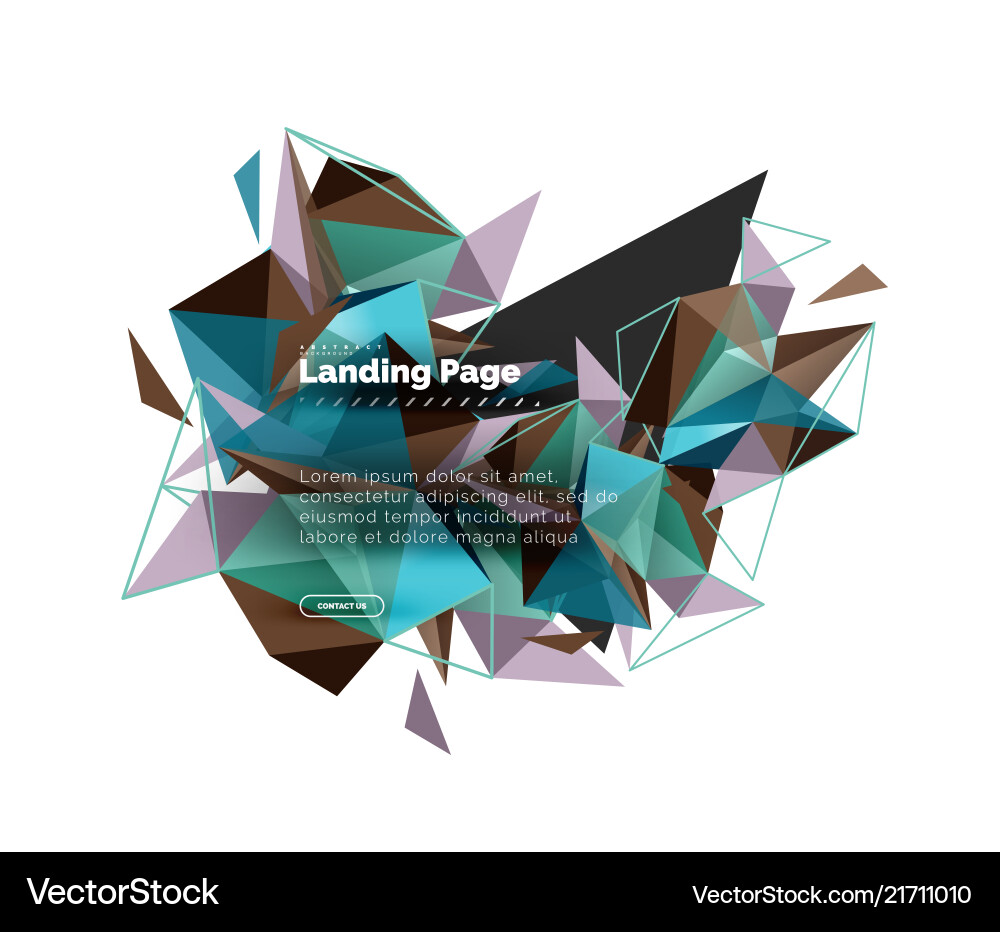 Triangular design abstract background landing Triangular design abstract background landing vector image