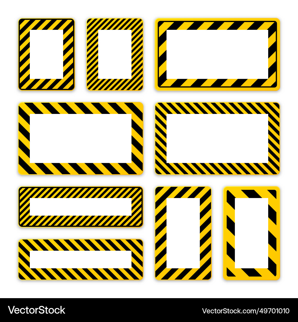 Various blank warning signs with diagonal lines Various blank warning signs with diagonal lines vector image