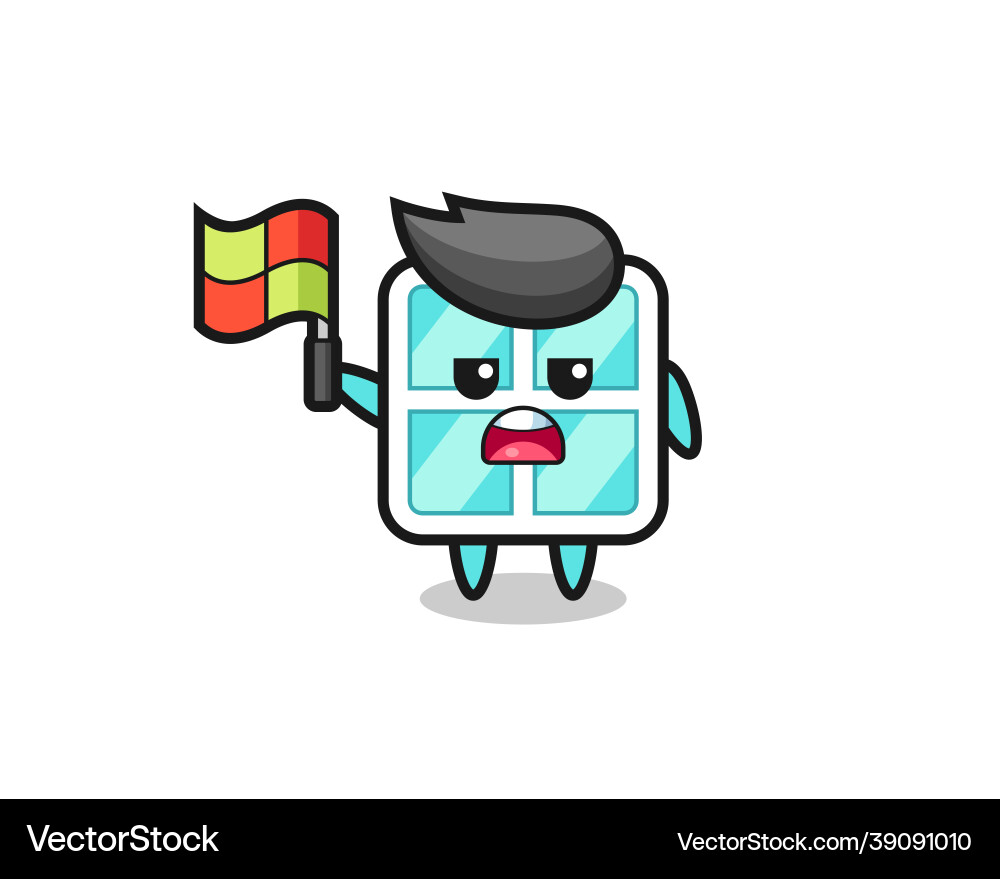 Window character as line judge putting the flag up Window character as line judge putting the flag up Vector Image
