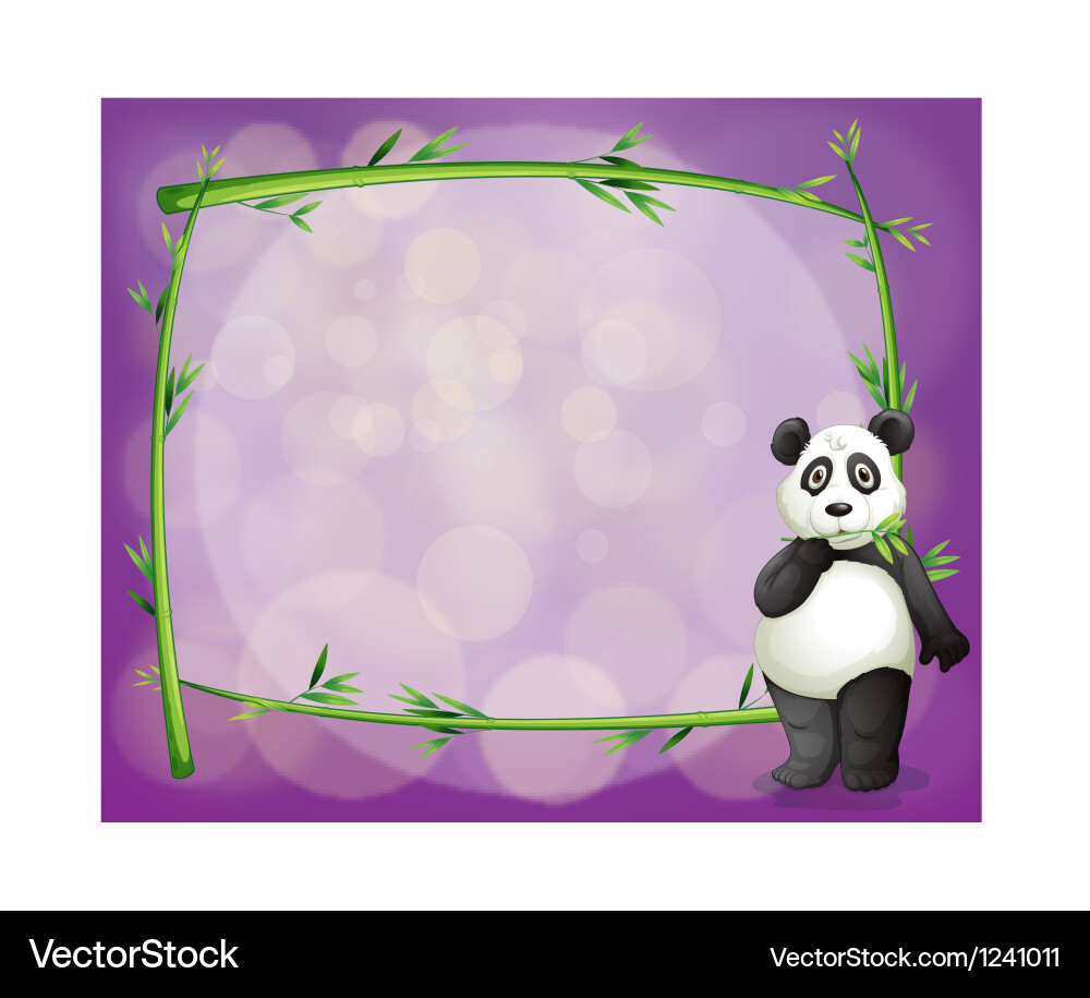 An empty frame with a panda vector image