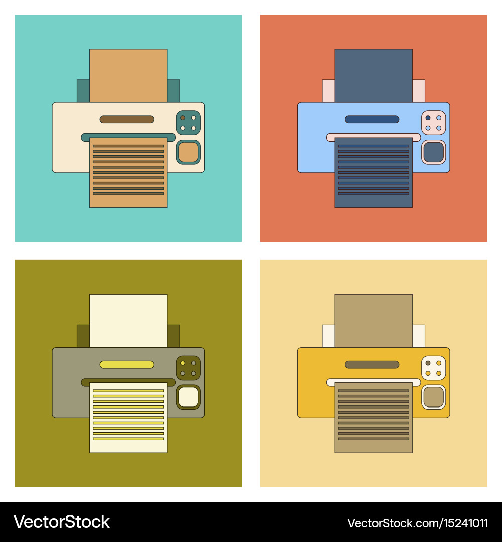 Assembly flat icon computer printer vector image