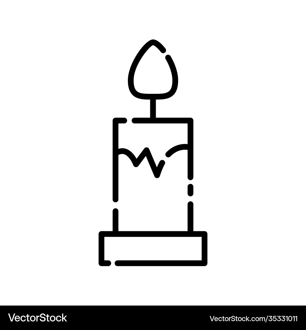 Candle line icon simple design editable Candle line icon simple design editable vector image