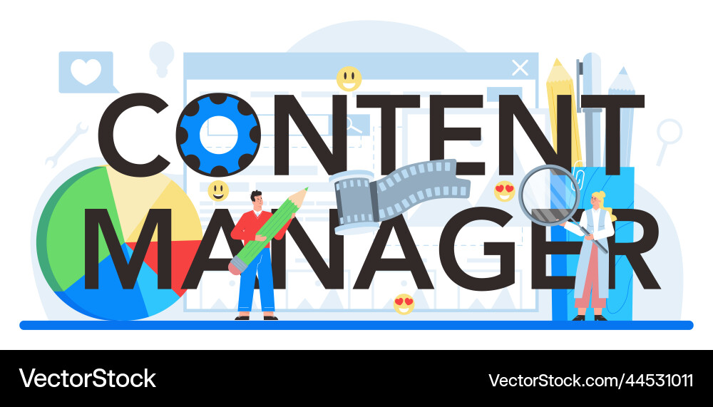 Content management typographic header idea Vector Image
