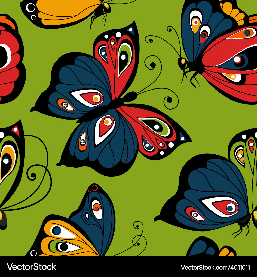 Flying butterfly seamless pattern spring Vector Image