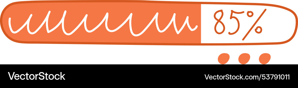 Handdrawn loading bar progress indicator vector image