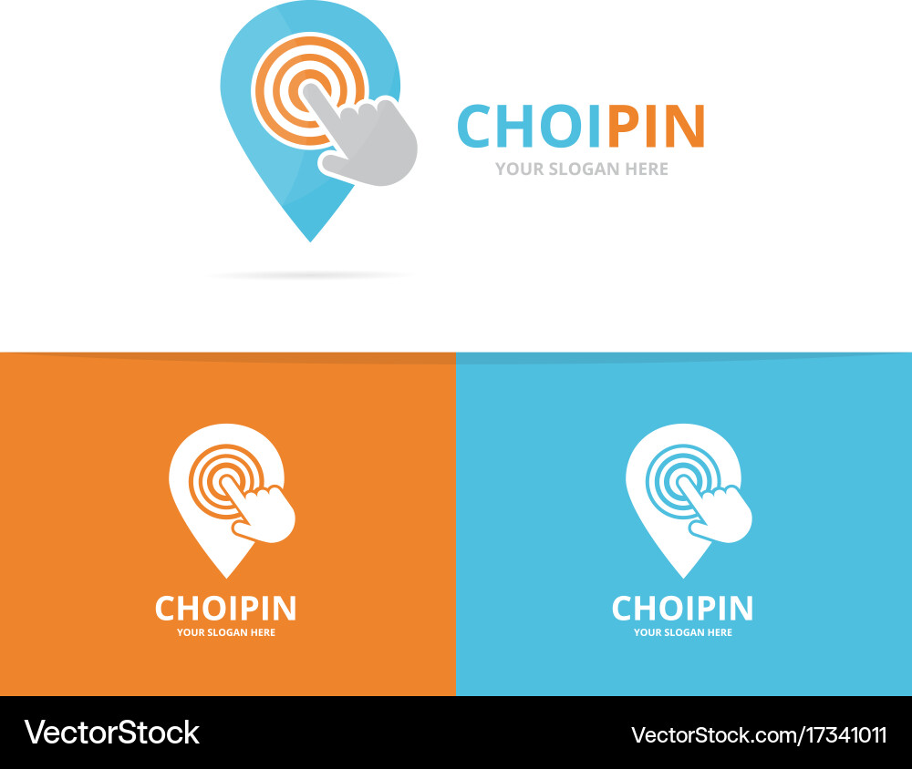 Map pointer and click logo combination vector image
