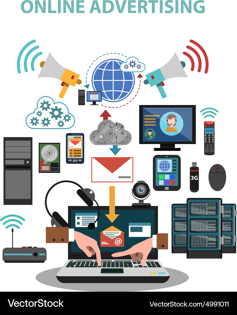Modern IT Devices & Cloud Computing vector image