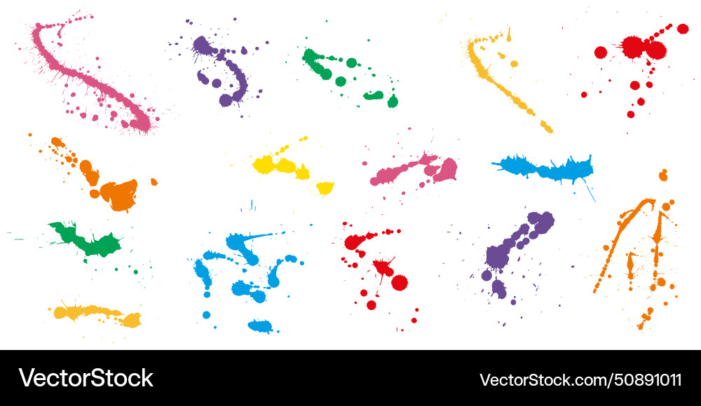 Overlay elements of paint ink splatter set Overlay elements of paint ink splatter set vector image