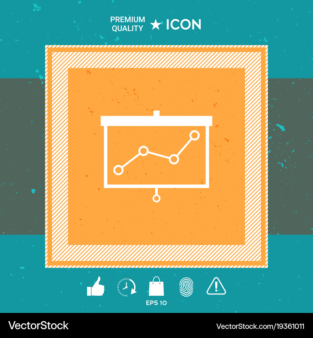 Projector screen with graph Vector Image