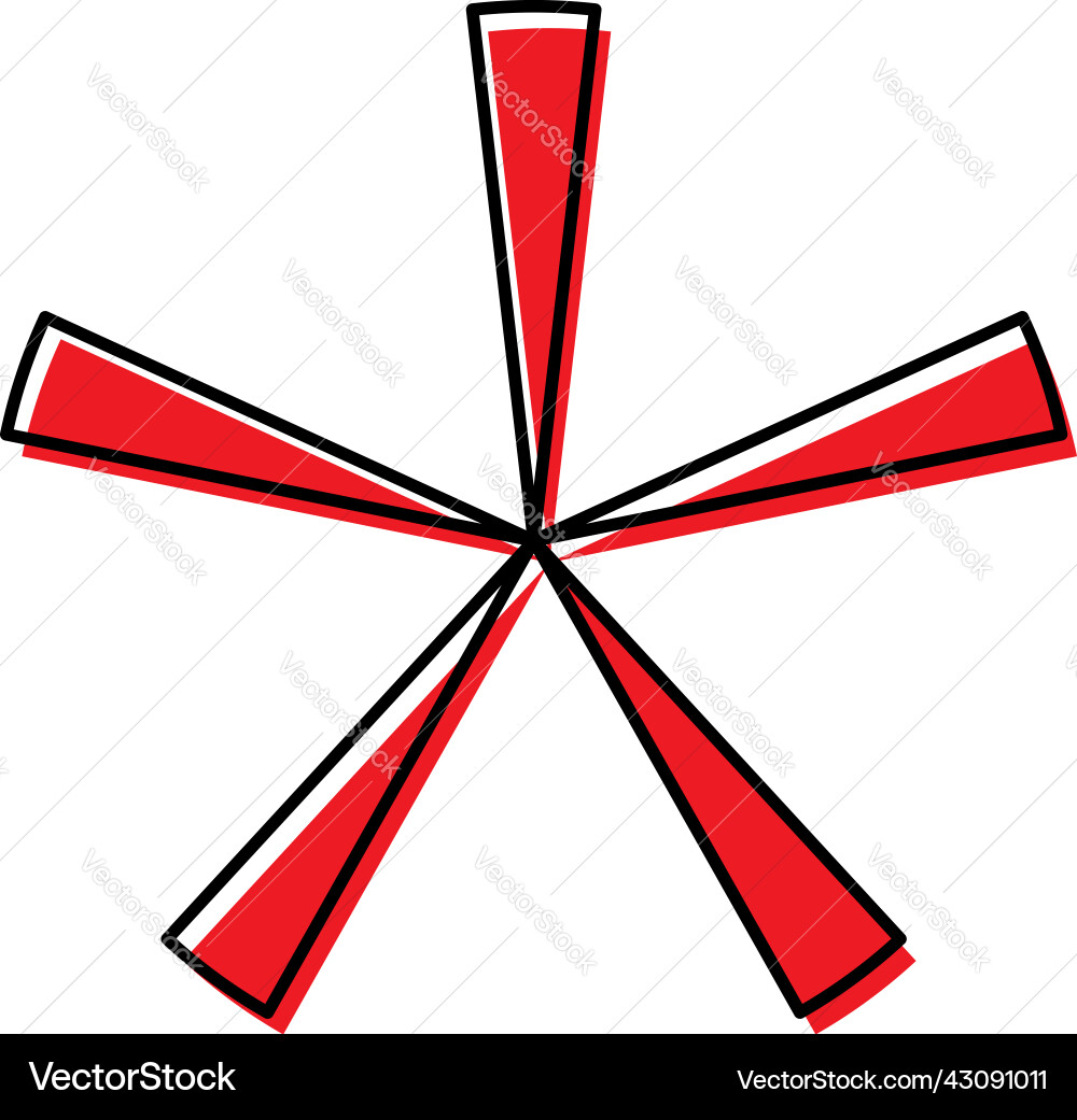 Radial rays beams converging lines shape element Vector Image