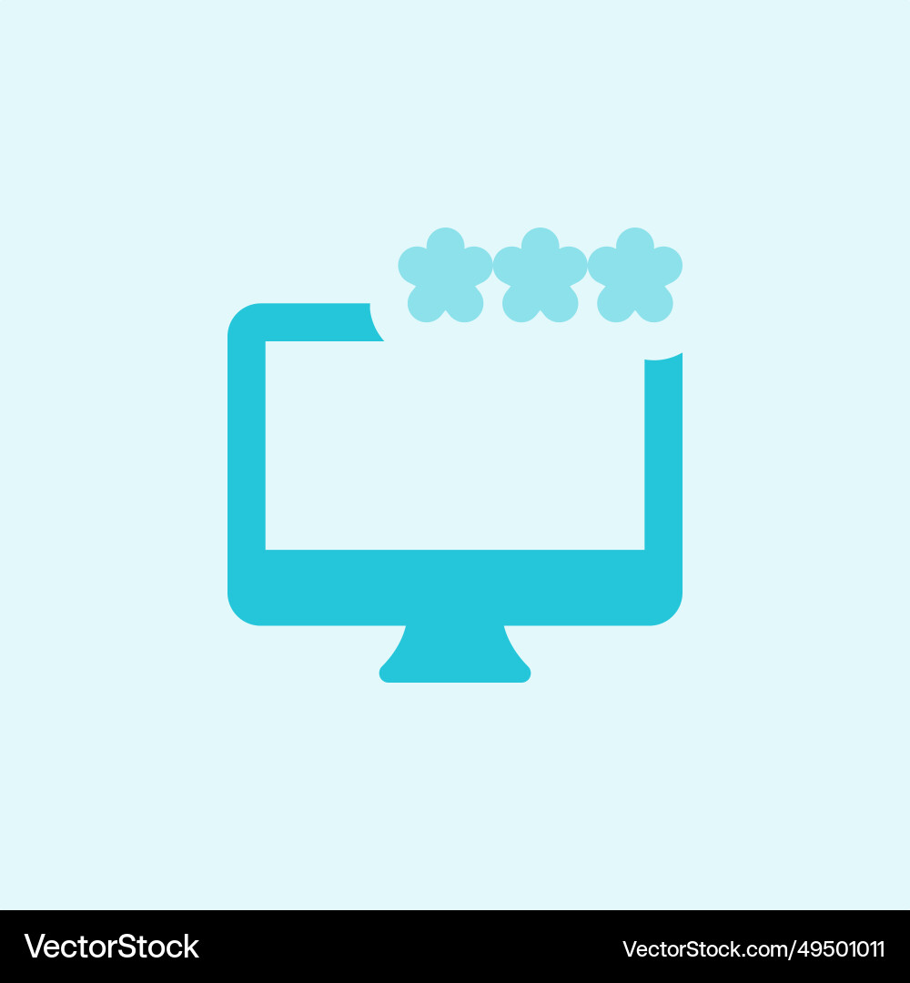 Required code for accessing desktop or account vector image