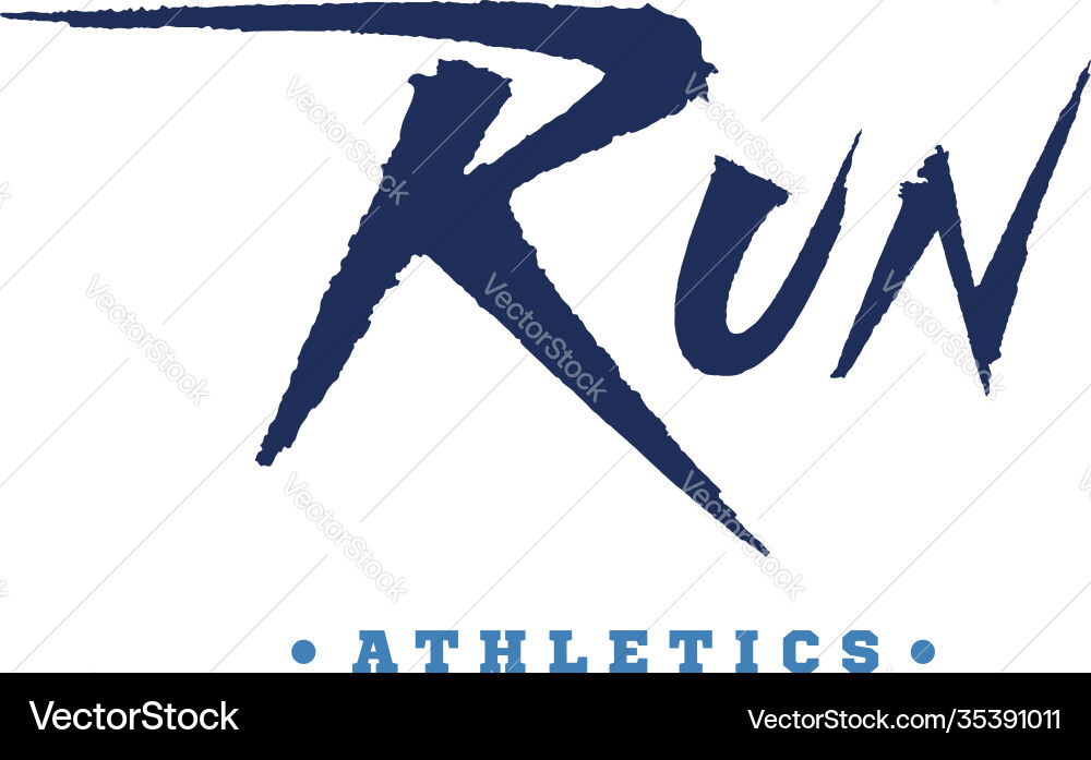 Run text Run text vector image