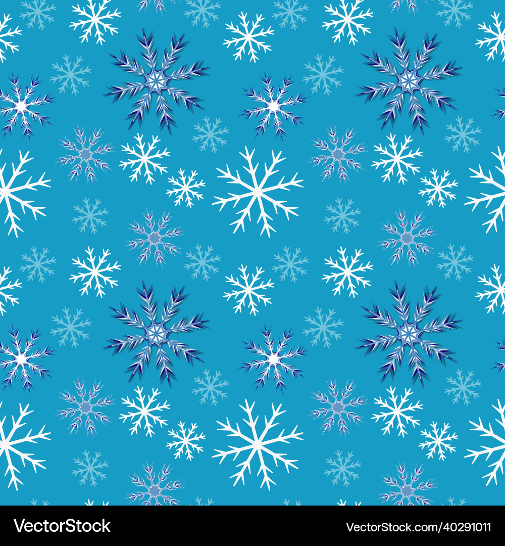 Seamless pattern with different snowflakes Vector Image