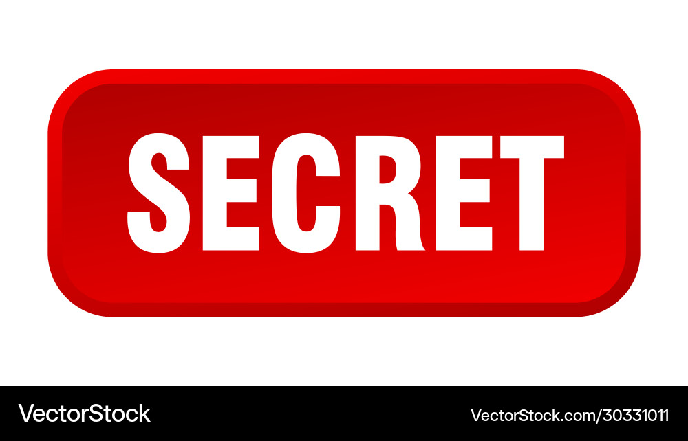 Secret button square 3d push vector image