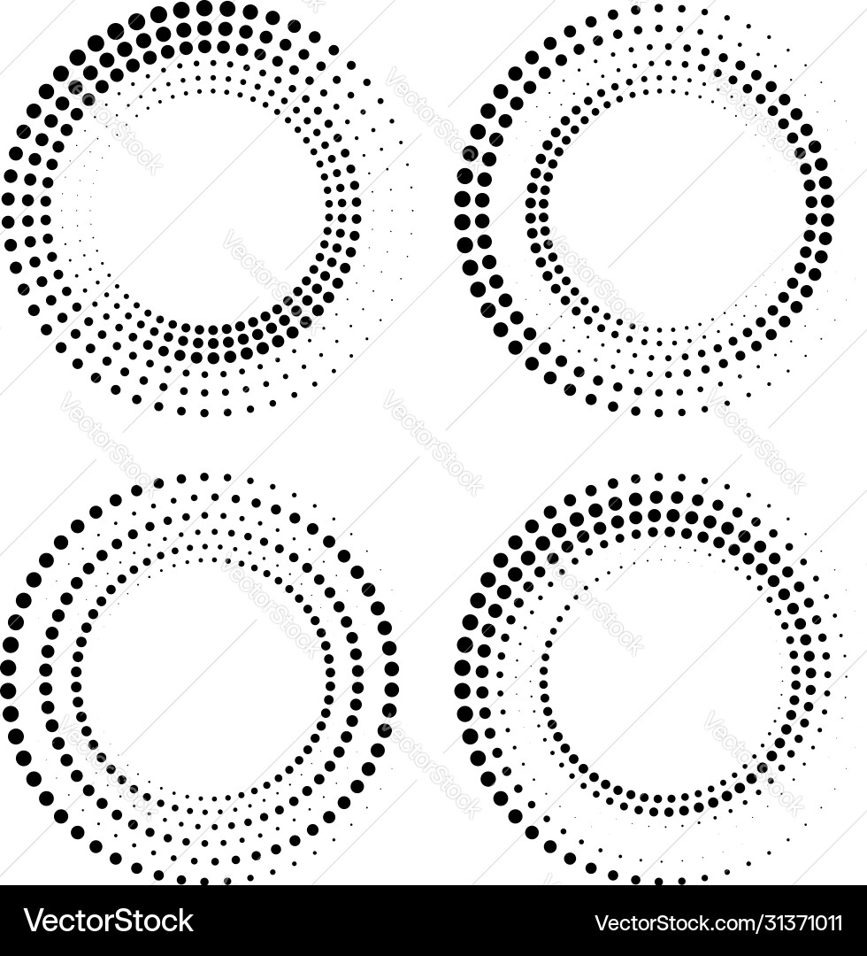 Set halftone dots in circle form Set halftone dots in circle form vector image