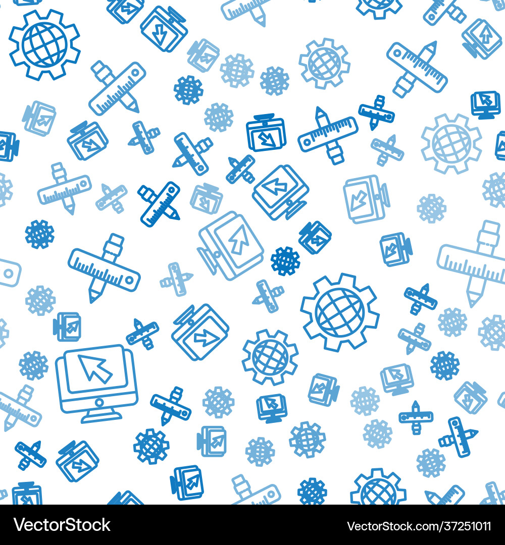 Set line computer monitor and cursor globe Vector Image