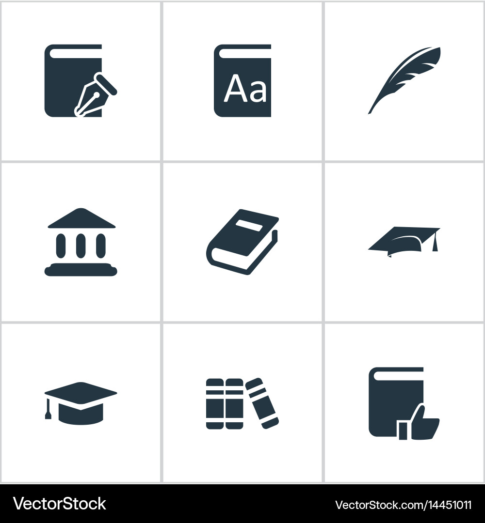 Set of simple reading icons Vector Image