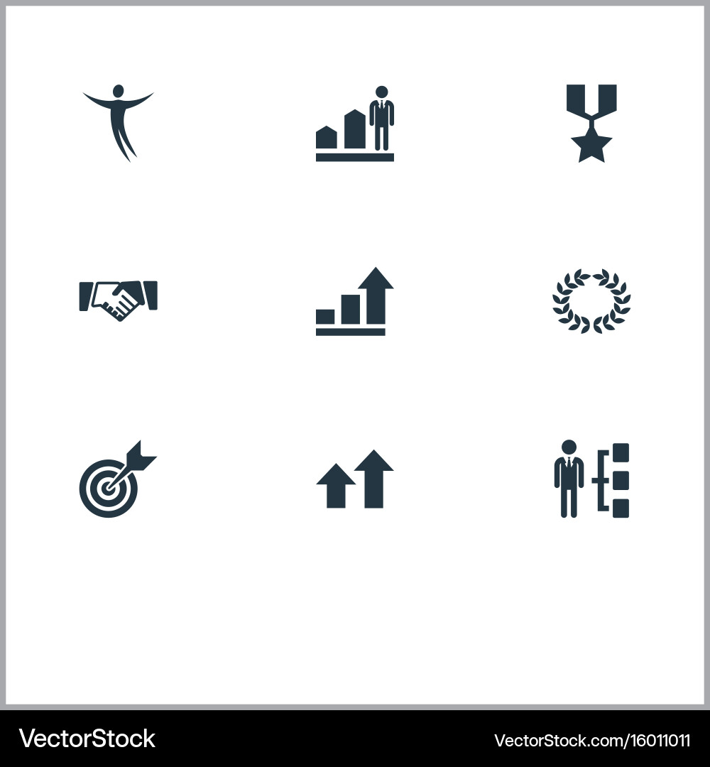 Set of simple success icons elements freeman Vector Image