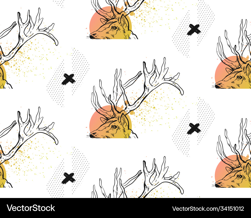 Abstract Deer Pattern Vector Image