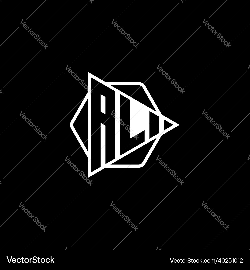 Al logo monogram triangle play button Al logo monogram triangle play button Vector Image