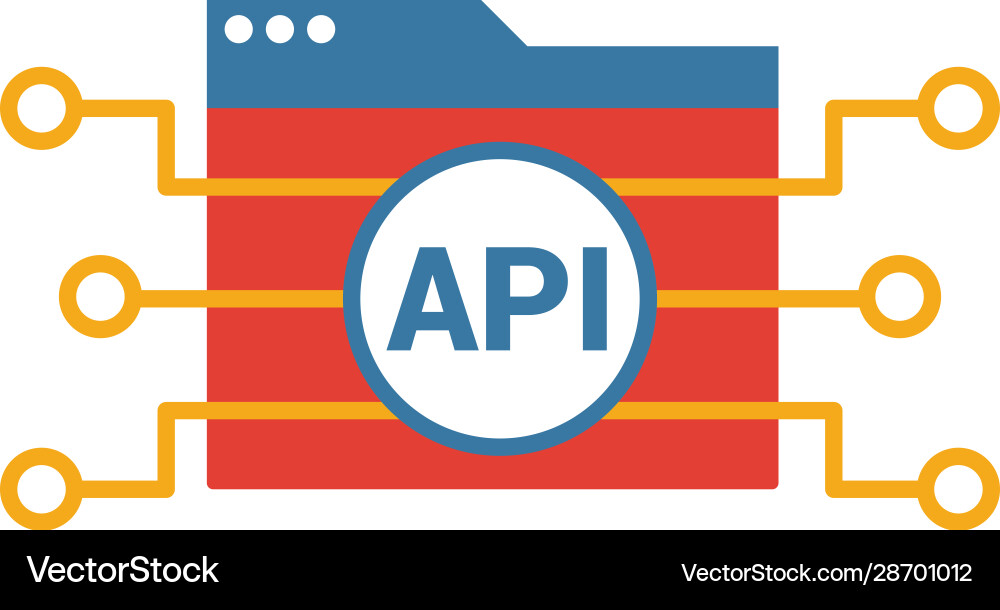 Api icon simple element from web development Api icon simple element from web development vector image
