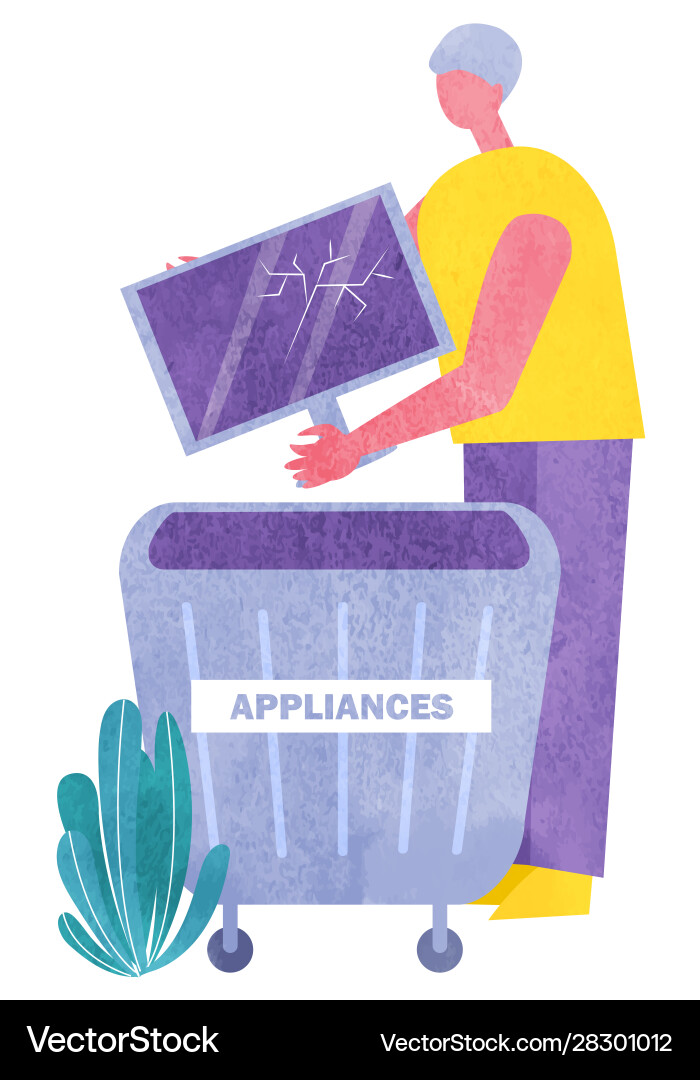 Appliances garbage sorting broken device Appliances garbage sorting broken device Vector Image