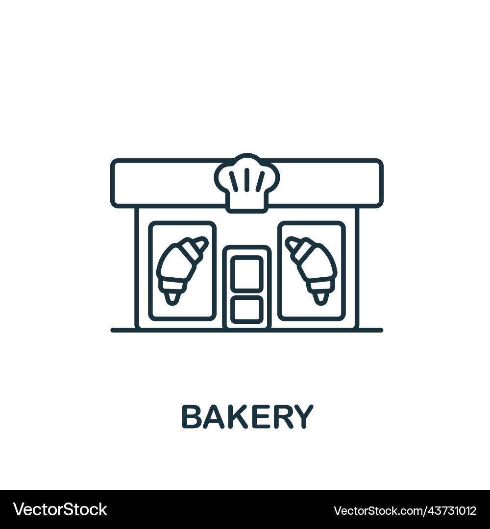 Bakery icon line simple for templates web Vector Image