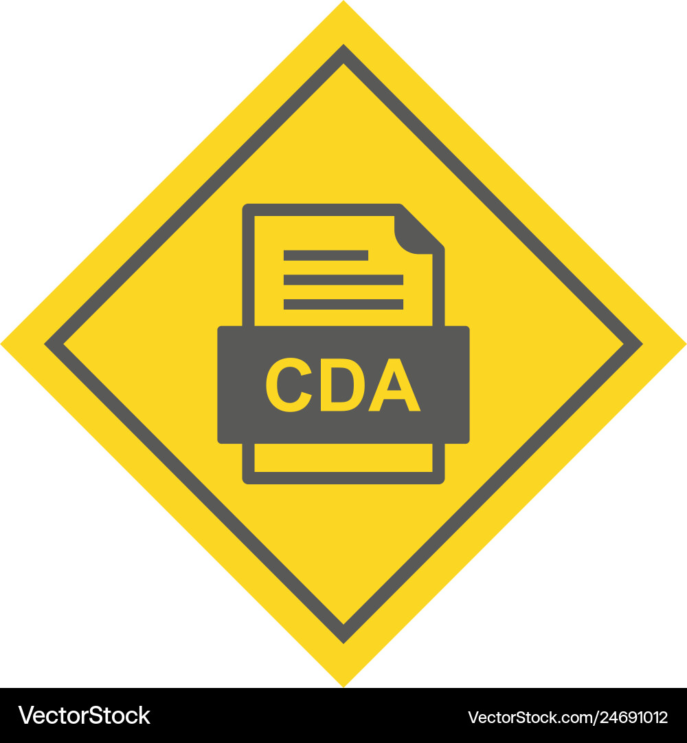 Cda file document icon vector image