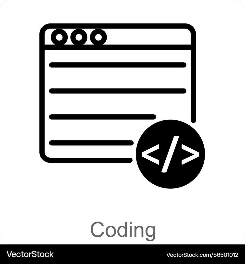 Coding icon concept vector image