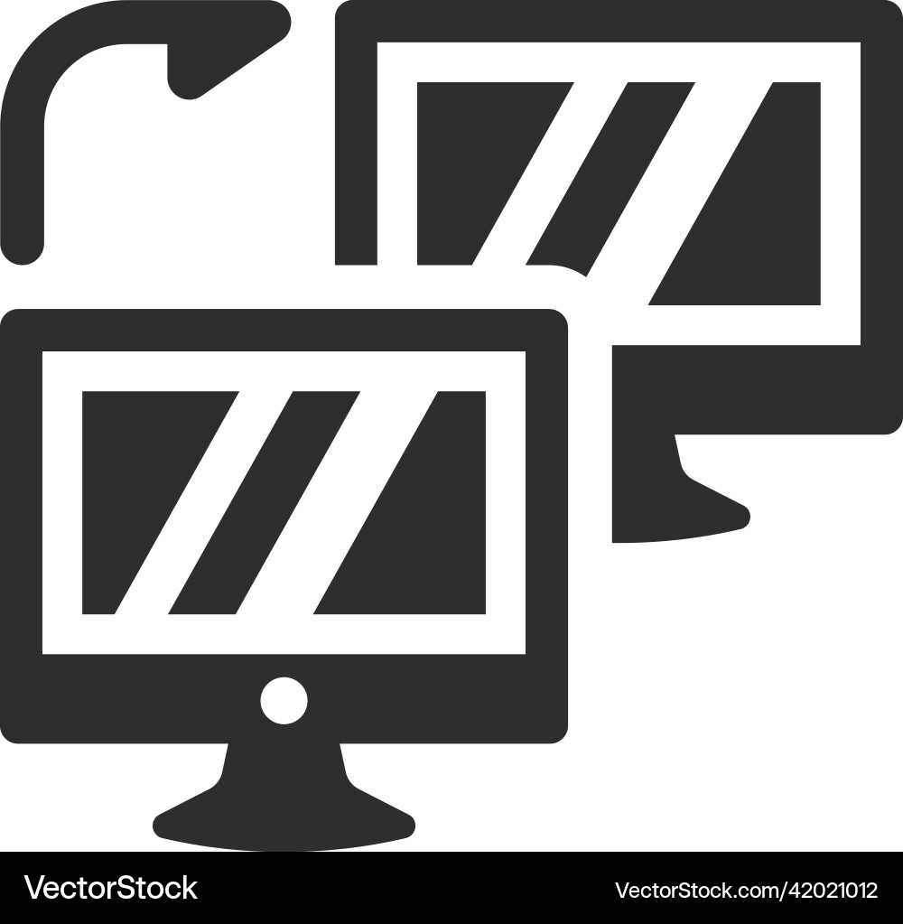Computer sync icon on white background Vector Image