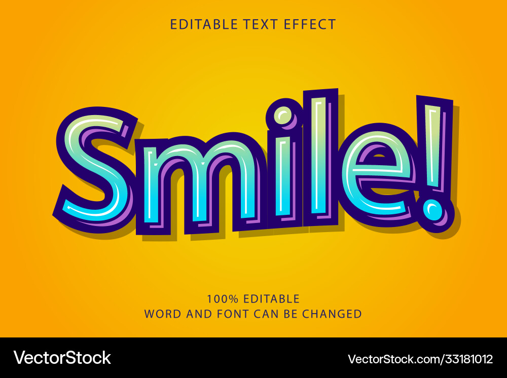 Editable text style effect typography template vector image