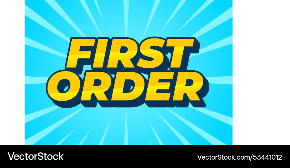 First order text effect in 3d style with modern First order text effect in 3d style with modern vector image