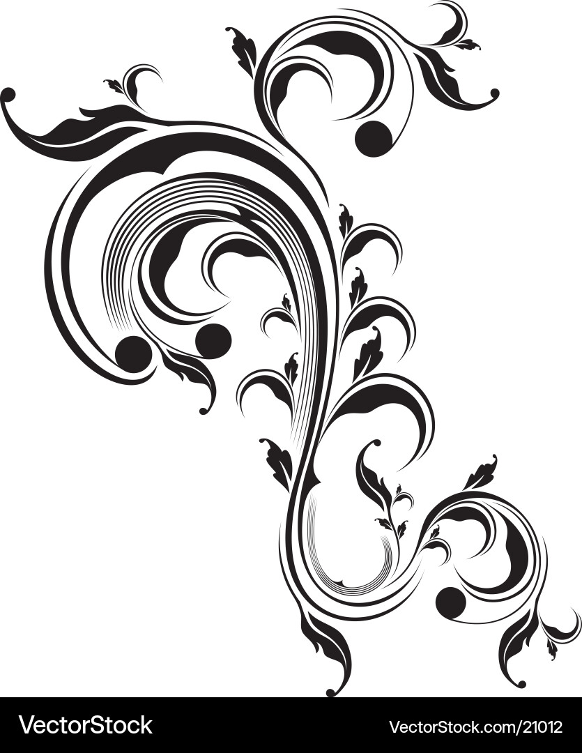 Floral Scroll Ornament vector image