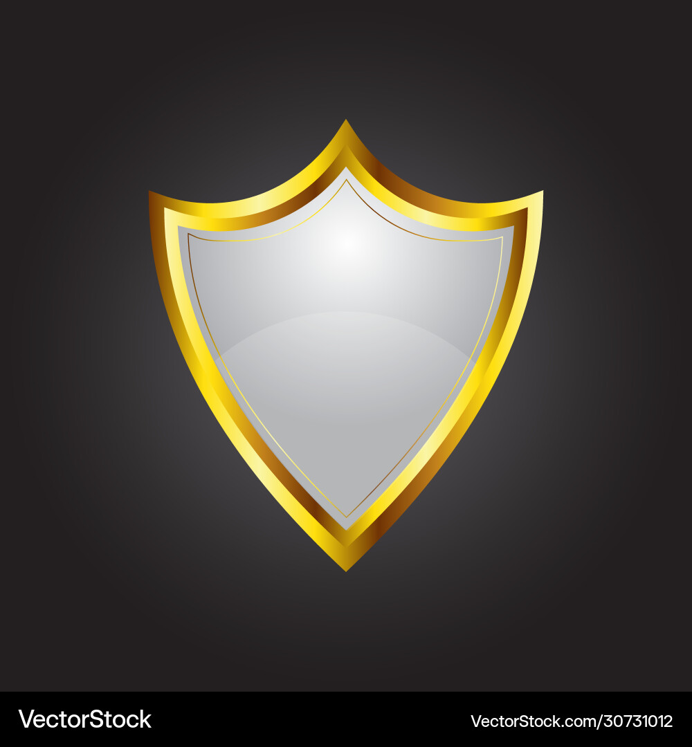 Golden empty badge label design vector image