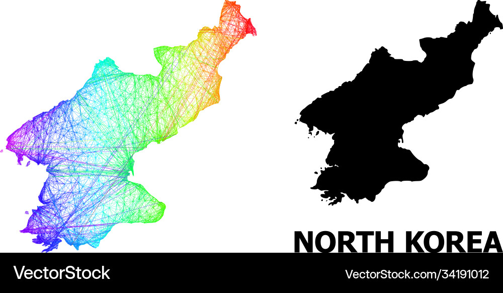 Linear map north korea with spectrum gradient Linear map north korea with spectrum gradient Vector Image