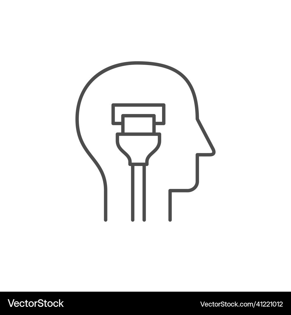 Machine learning line outline icon vector image