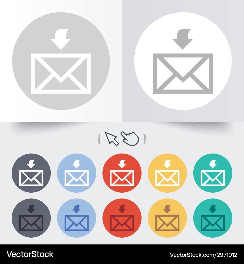 Mail receive icon envelope symbol get message Vector Image