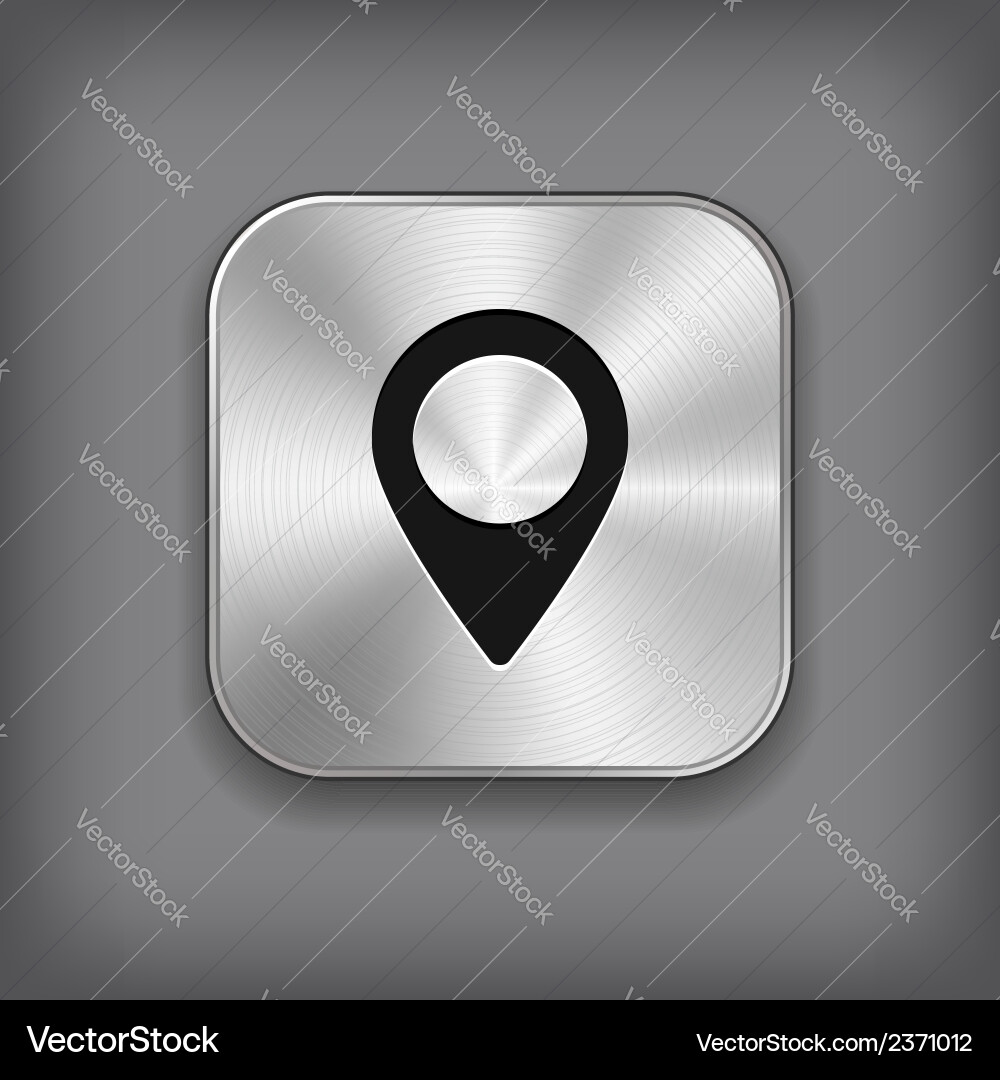 Metal Pointer Icon - Location Pin Vector Image