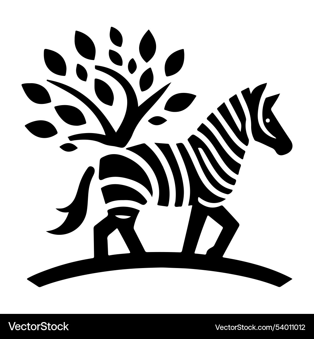 Nature inspired zebra with leafy patterns Vector Image