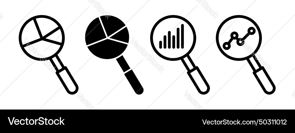 Prediction icon set analysis and predict forecast Prediction icon set analysis and predict forecast vector image