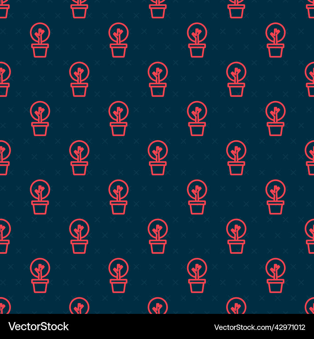 Red line tree icon isolated seamless pattern Red line tree icon isolated seamless pattern vector image